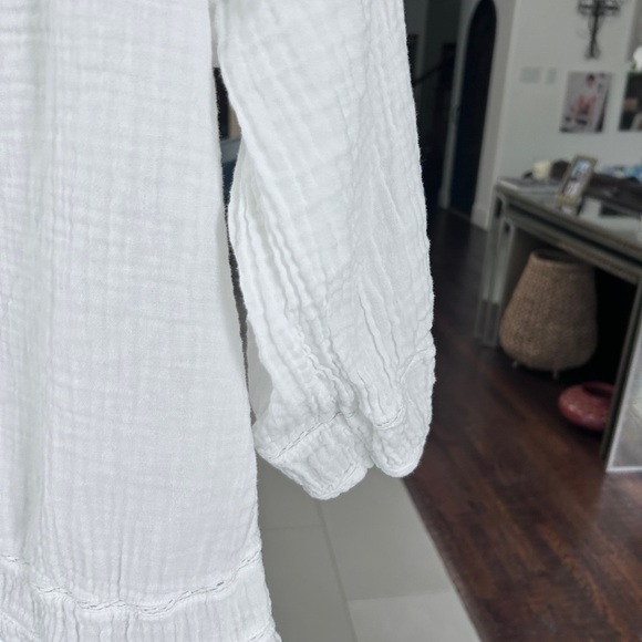 Michael Stars White gauzy top coverup M - Picture 4 of 5